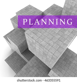 Planning Blocks Indicating Scheduler Aim And Missions 3d Rendering