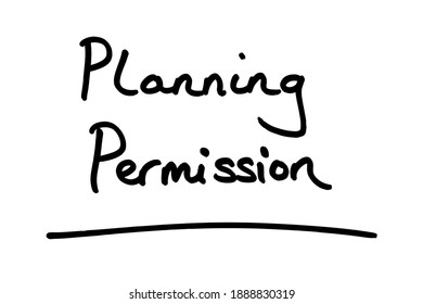 Planning Permission handwritten on a white background.