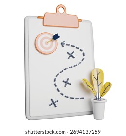 Planning Strategy Target 3D Rendering Illustration