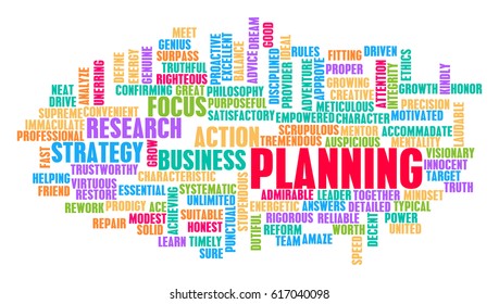 Planning Word Cloud Concept on White