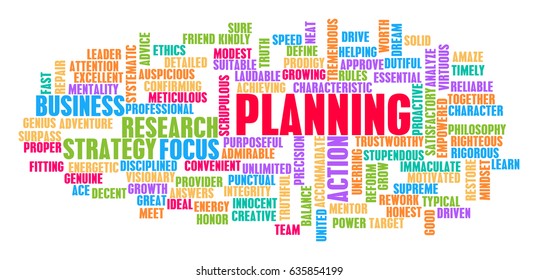 Planning Word Cloud Concept on White
