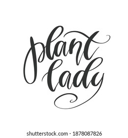 Plant Lady Isolated On A White Background Hand Drawn Illustration	