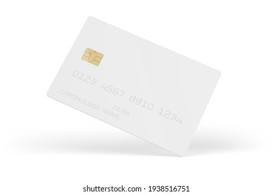 plartic credit card mockup. Isolated on white background. 3d illustration
