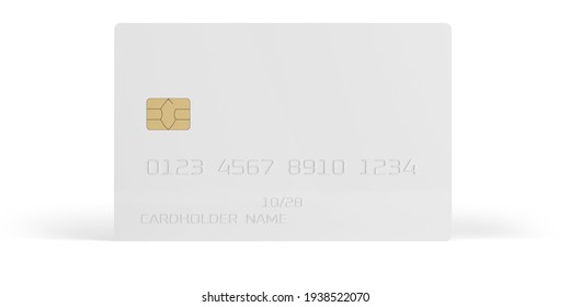 Plartic Credit Card Mockup. Isolated On White Background. 3d Illustration