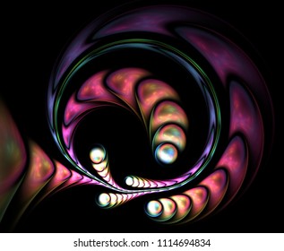 Plasmatic abstract fractal . Computer generated image over black background