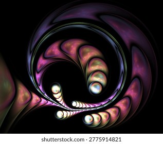 Plasmatic abstract fractal . Computer generated image over black background