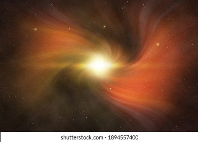 plasmatic vortex of cosmic nebula in the starry outer space