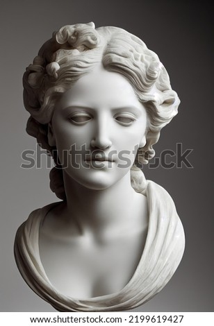Plaster bust of a young Aphrodite. 3d illustration of a statue Foto stock © 