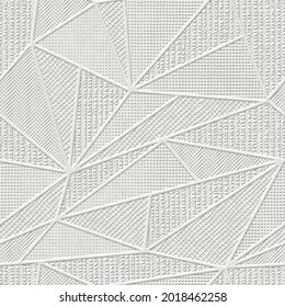 Plaster Wall Seamless Texture With Triangle Pattern, Wall Stencil, Patchwork Pattern, 3d Illustration