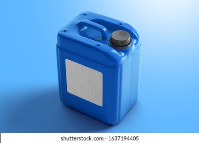 Plastic Canister For Liquid Mockup. 3D Rendering. 