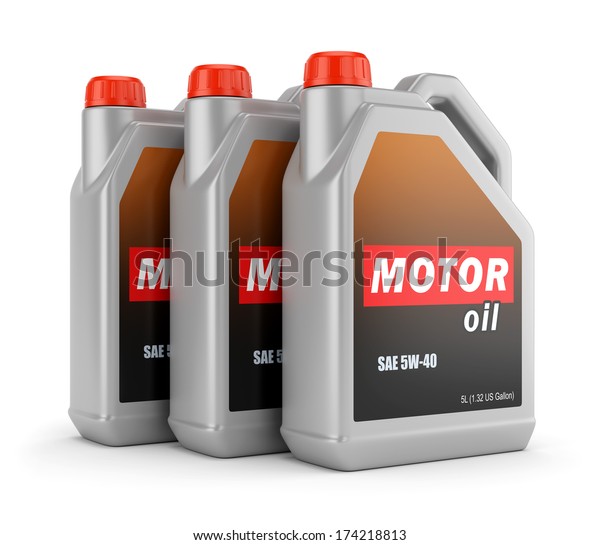 Plastic Canisters Motor Oil Label Isolated Stock Illustration 174218813 ...