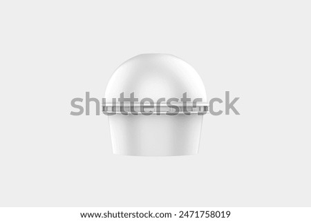Plastic Cup with Dome Cap Mockup Isolated On White Background. 3d illustration