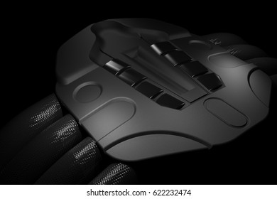 Plastic engine cover with carbon fiber pipes - 3D Rendering
