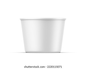 Plastic jar cup with lid mockup for packaging and branding, 3d render illustration