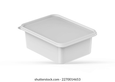 Plastic Matte Food Container White Box for Ice Cream or Yogurt Packaging Box Mockup 3D Rendering