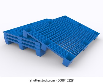 Plastic Pallet Isolated 3d Rendering