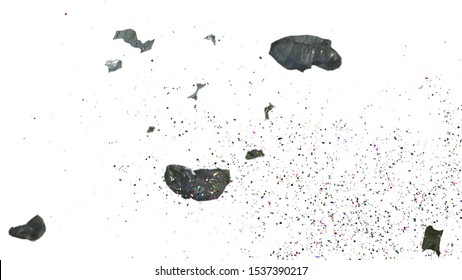 Plastic Pollution, Nurdles, Bags And Micro Plastic Particles Isolated On White Background (3d Illustration)
