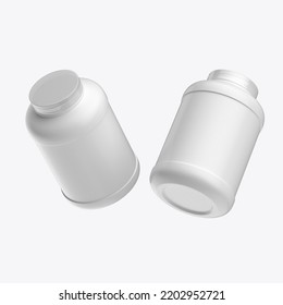 Plastic Protein Jar Mockup. 3D Render