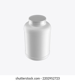 Plastic Protein Jar Mockup. 3D Render