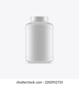 Plastic Protein Jar Mockup. 3D Render