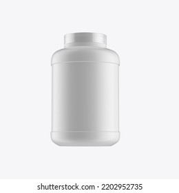 Plastic Protein Jar Mockup. 3D Render