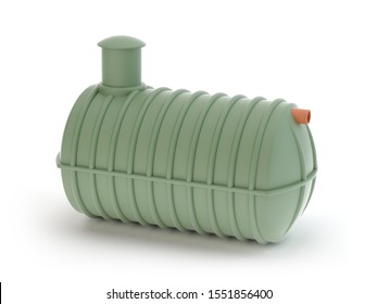 Plastic Septic Tank Isolated On White -  3d Illustration