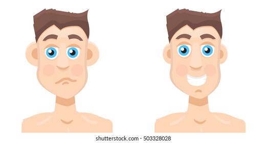 Plastic surgery man before and after, otoplasty