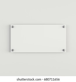 Plastic White Empty Plate Mockup On White Background. 3D Illustration