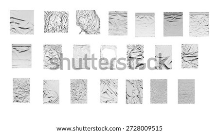 Plastic Wrap Texture Set – Transparent Crumpled Cling Film, Wrinkled Plastic Sheets and Realistic Overlay Backgrounds