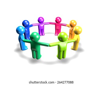 Plasticine Peoples Holding Hands Togetherness Team Stock Illustration ...