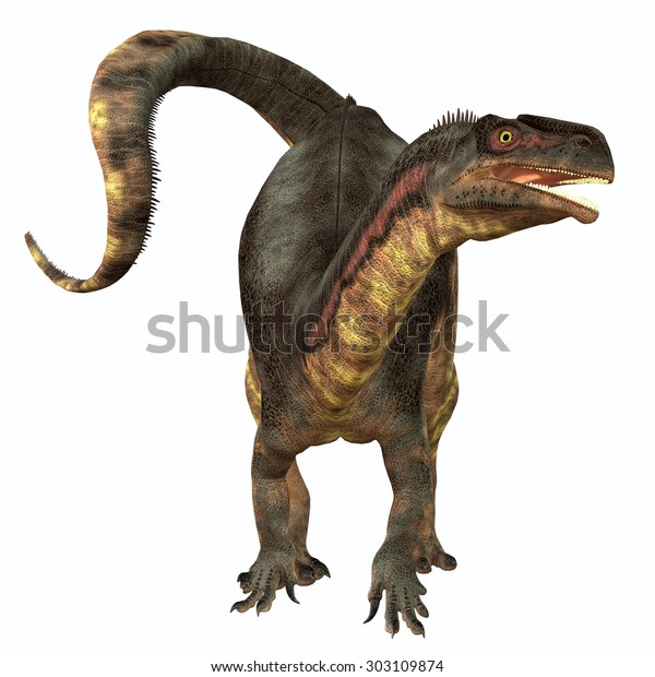 herbivorous dinosaur with long neck and tail