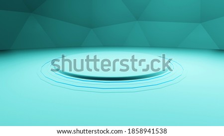 platform 3d rendering abstract pastel green merchandise display