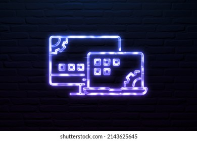 Platform Agnostic Api Icon Neon Style