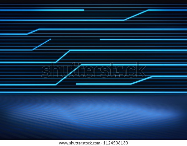 Platform for design,Empty room with light glow,abstract\
space.3D rendering\
