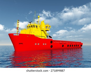 Platform Supply Vessel Computer generated 3D illustration