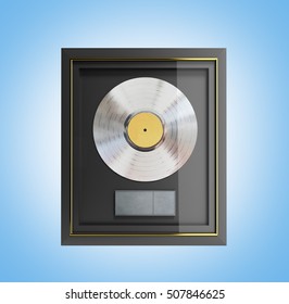 Platinum CD prize with label 3d render