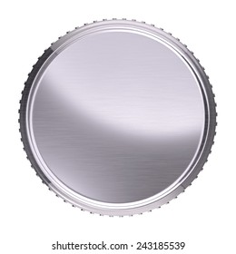 Platinum Coin Illustration Isolated On White Background