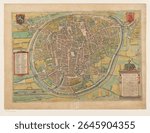 Plattegrond van Brussel (1574) by anonymous, Georg Braun and Frans Hogenberg. Vintage map illustration. Cartography poster, vintage illustration of a map.