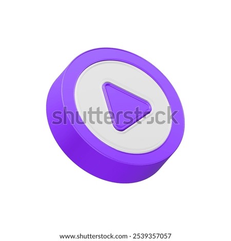play button 3d icon blue color