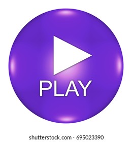 Play button isolated, 3d illustration
