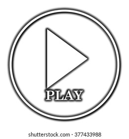 Play icon. Internet button on white background. 