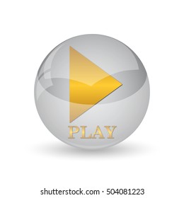 Play icon. Internet button on white background. 