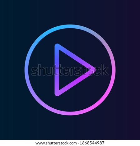 Play nolan icon. Simple thin line, outline of web icons for UI and UX, website or mobile application on dark blue gradient background