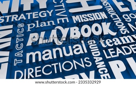 Playbook Plan Document Manual Strategy Tactics Instructions for Success 3d Illustration