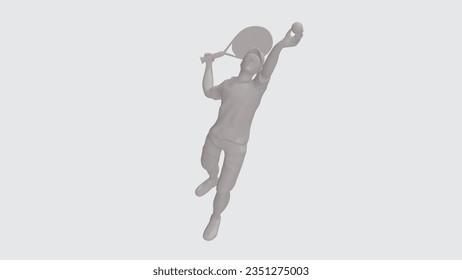 Player serving tennis ball isolated on white background. - Powered by Shutterstock