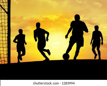 Players playing soccer outdoors. - Powered by Shutterstock