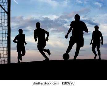 Players playing soccer outdoors. - Powered by Shutterstock