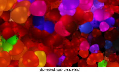 Playful Bubbles Background Digital Rendering