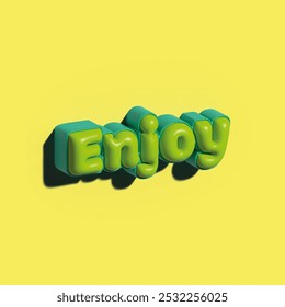 A playful and vibrant design featuring the word Enjoy in bold green letters against a cheerful yellow background, creating a lively atmosphere. - Powered by Shutterstock