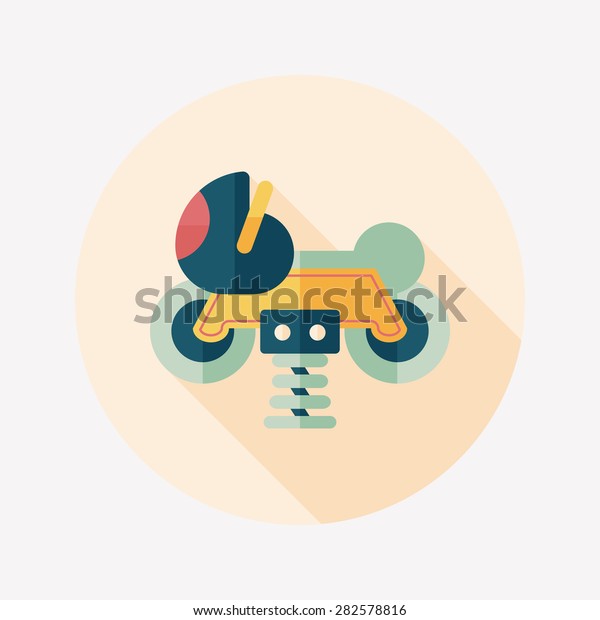 playground toy motor  flat icon\
with long shadowplayground toy motor  flat icon with long\
shadow
